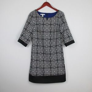 London Times Women's Dress Black & White Size 8